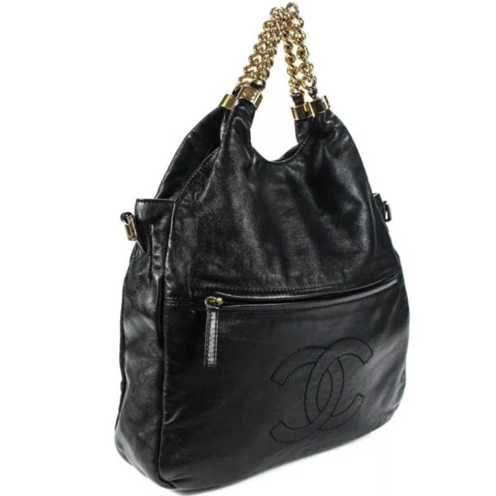Chanel Lambskin Hardware Rodeo Drive Hobo Handbag